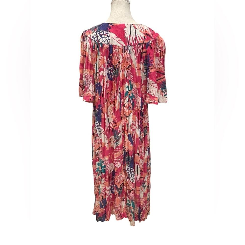 Go Softly Patio Floral Crinkle Midi Dress Women’s XL - Picture 6 of 11
